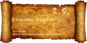 Kinszker Ildikó névjegykártya